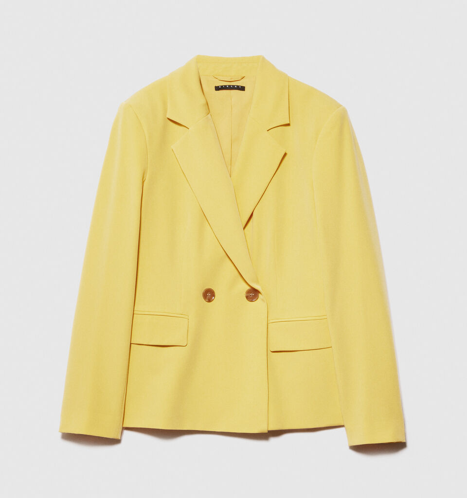 Double-breasted slim fit blazer - women's blazers - Yellow | Sisley image number 6